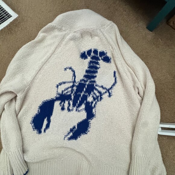 Anthropologie Maeve Lobster Cardigan Sweater 2X Very Rare - Picture 2 of 4